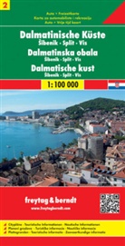 Freytag-Berndt und Artaria KG, Freytag-Bernd und Artaria KG, Freytag-Berndt und Artaria KG - Freytag Berndt Autokarte: Dalmatinische K&uuml;ste, Sibenik - Split - Vis, Autokarte 1:100.000. Dalmatinska obala. Dalmatische kust. Dalmatian Coast. Cote Dalmate. Costa della Dalmazia. Tl.2