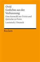 Ovid, Nikla Holzberg, Niklas Holzberg, Niklas Holzberg - Gedichte aus der Verbannung. Eine Auswahl aus &raquo;Tristia&laquo; und &raquo;Epistulae ex Ponto&laquo;. Lateinisch/Deutsch