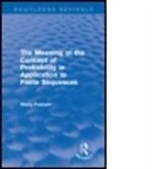 Hilary Putnam, Hilary (Harvard University Putnam, Putnam Hilary - Meaning of the Concept of Probability in Application to Finite