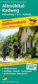PublicPress Radwanderkarten: PUBLICPRESS Leporello Radtourenkarte Altm&uuml;hltal-Radweg, Rothenburg o. d. T. - Kelheim