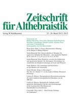 Ud R&uuml;tersw&ouml;rden, Udo R&uuml;tersw&ouml;rden - Zeitschrift f&uuml;r Althebraistik, 25.-28. Band 2012-2015