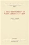 Rosalyn Gardner, Rosalyn Greene Gardner, Marion A. Greene - Brief Description of Middle French Syntax