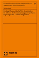 Jens Klapdor - Der Begriff des wirtschaftlich Berechtigten im Rahmen der transparenzregisterrechtlichen Regelungen des Geldw&auml;schegesetzes