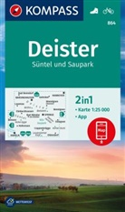 KOMPASS-Karten GmbH - KOMPASS Wanderkarte 864 Deister, S&uuml;ntel und Saupark 1:25.000