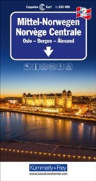 Hallwag K&uuml;mmerly+Frey AG, Hallwag K&uuml;mmerly+Frey AG - K&uuml;mmerly+Frey Regional-Strassenkarte 2 Mittel-Norwegen 1:335.000
