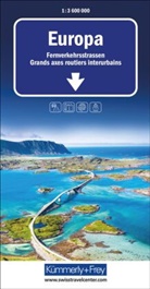 Hallwag K&uuml;mmerly+Frey AG, Hallwag K&uuml;mmerly+Frey AG - K&uuml;mmerly+Frey Strassenkarte Europa Fernverkehrsstrassen 1:3,6 Mio.