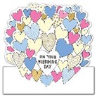 Doppelkarte. Side by Side - On Your Wedding Day/Love Hearts