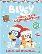 BLUEY - Hurra, es ist Weihnachten! - R&auml;tsel- und Stickerbuch