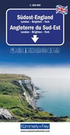 K&uuml;mmerly+Frey Regional-Strassenkarte S&uuml;dost-England 1:300.000