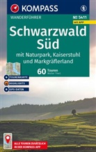 Walter Theil - KOMPASS Wanderf&uuml;hrer Schwarzwald S&uuml;d mit Naturpark, Kaiserstuhl und Markgr&auml;flerland, 60 Touren mit Extra-Tourenkarte