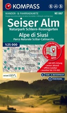 KOMPASS Wanderkarte 067 Seiser Alm, Naturpark Schlern-Rosengarten / Alpe di Siusi, Parco Naturale Sciliar-Catinaccio 1:25.000
