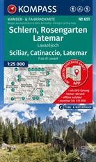 KOMPASS Wanderkarte 651 Schlern, Rosengarten, Latemar, Lavaz&eacute;joch / Sciliar, Catinaccio, Latemar, P.so di Lavaz&eacute; 1:25.000