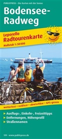 PublicPress Radwanderkarten: PublicPress Leporello Radtourenkarte Bodensee-Radweg, 22 Teilktn.