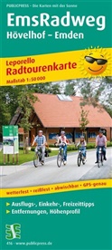 PublicPress Radwanderkarten: PublicPress Leporello Radtourenkarte EmsRadweg, H&ouml;velhof - Emden