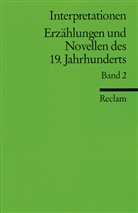 Interpretationen: Erz&auml;hlungen und Novellen des 19. Jahrhunderts. 9 Beitr&auml;ge. Bd.2