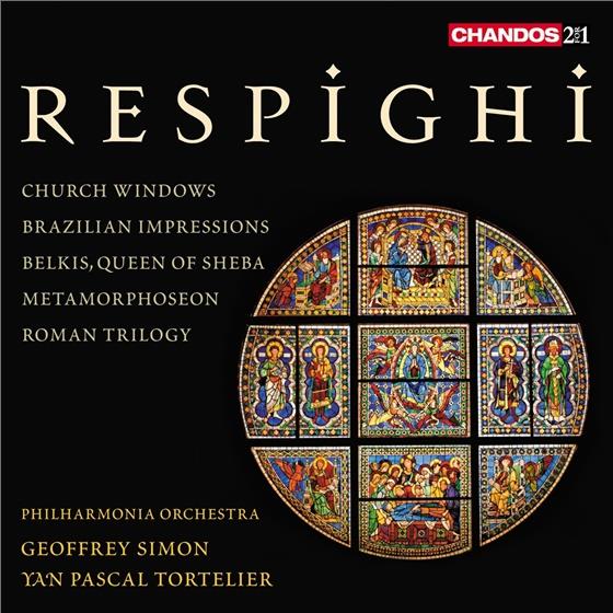 Geoffrey Simon, Ottorino Respighi (1879-1936), Yan Pascal Tortelier & Philharmonia Orchestra - Orchesterwerke - Vetrate di Chiesa, Feste Romane, Fontane di Roma, Pini di Roma, Belkis, Impressioni Brasiliane, Metamorfosi 2 CD