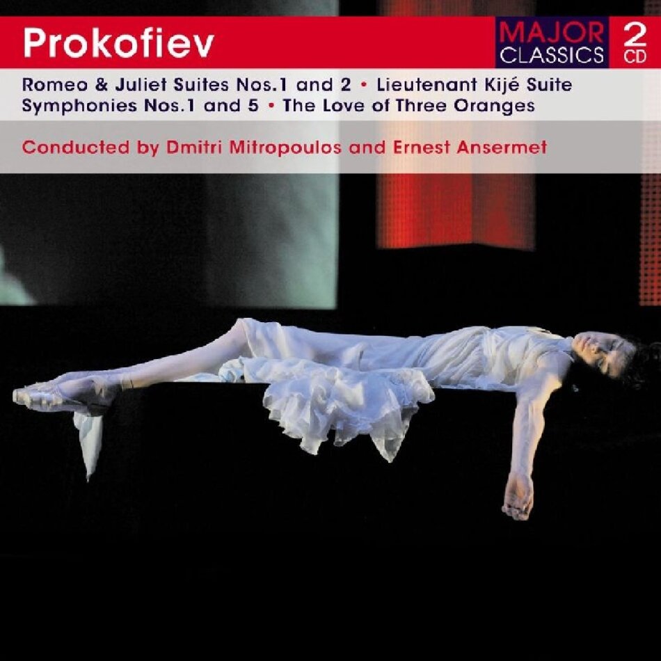 Serge Prokofieff (1891-1953), Dimitri Mitropoulos & Ernest Ansermet - Romeo And Juliet Suites 1& 2, Lieutenant Kijé Suite, Symphonies 1 & 5, Love of Three Oranges 2 CD