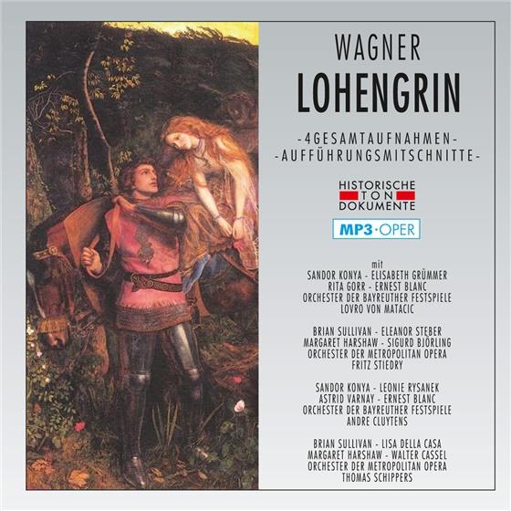 Sandor Konya, Elisabeth Grümmer, Rita Gorr, Ernest Blanc, … - Lohengrin Mp3 Oper - 4 Gesamtaufnahmen - Aufführungsmitschnitte 2 CD