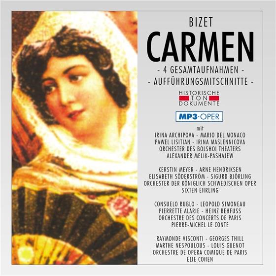 Irina Archipova, Mario del Monaco, Pavel Lisitsian, Irina Maslennicova, Kerstin Meyer, … - Carmen - Mp3 - 4 Gesamtaufnahmen - Aufführungsmitschnitte 2 CDs