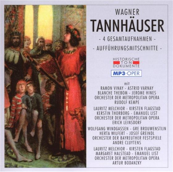 Orchester der Metropolitan Opera, Orchester der Bayreuther Festspiele, Ramon Vinay, Astrid Varnay, Blanche Thebom, … - Tannhäuser - Mp3 - 4 Gesamtaufnahmen 2 CDs