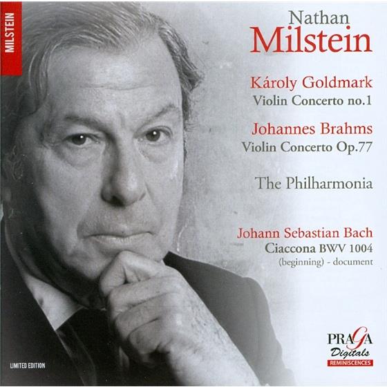 Goldmark, Johannes Brahms (1833-1897), Johann Sebastian Bach (1685-1750), Nathan Milstein & Philharmonia Orchestra London - Violin Concert No. 1 / Violin Concert Op. 77 / Cia Hybrid SACD