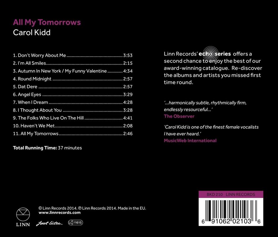 Carol Kidd - All My Tomorrows - Audio-CD
