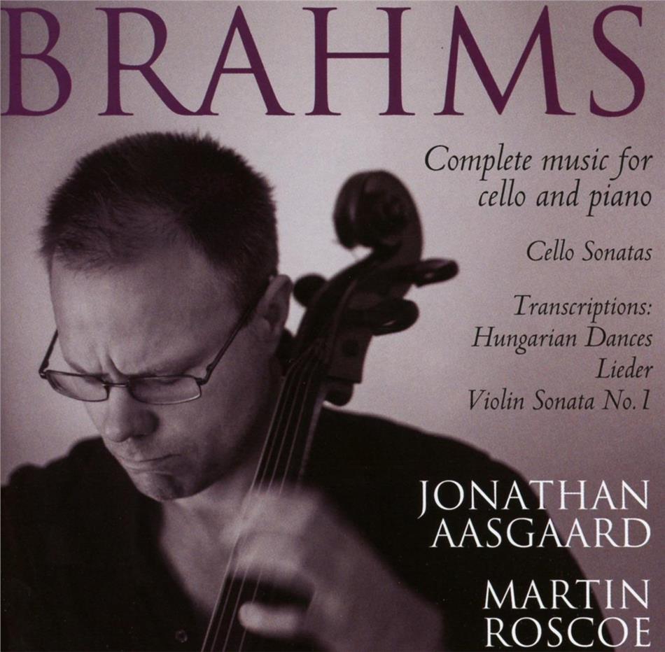 Johannes Brahms (1833-1897), Jonathan Aasgaard & Martin Roscoe - Complete Muisc For Cello And Piano - Cello Sonatas, Transcriptions: Hungarian Dances, Lieder, Violin Sonata No. 1 2 CD