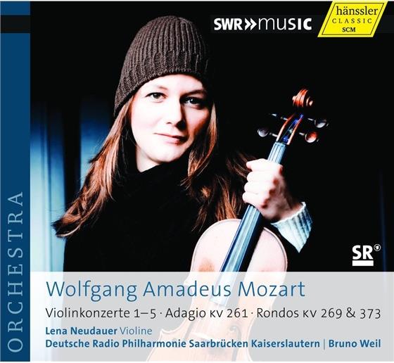 Wolfgang Amadeus Mozart (1756-1791), Bruno Weil, Lena Neudauer & Deutsche Radio Philharmonie Saarbrücken-Kaiserslautern - Violinkonzerte 1-5, Adagio KV 261, Rondos KV 269 & 373 2 CD