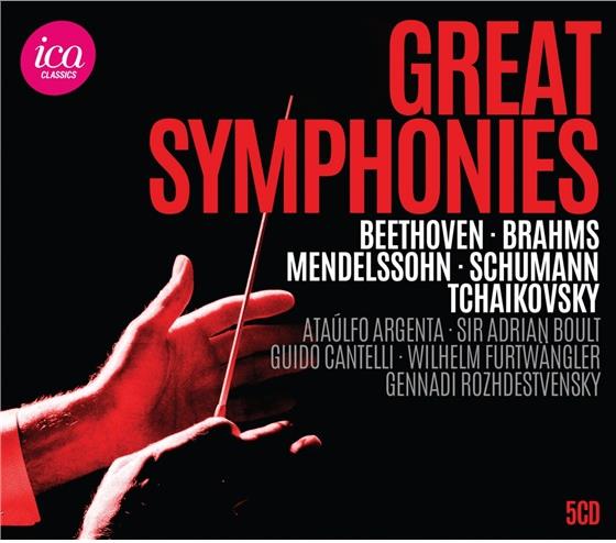 Ludwig van Beethoven (1770-1827), Felix Mendelssohn-Bartholdy (1809-1847), Robert Schumann (1810-1856) & + - Great Symphonies 5 CDs