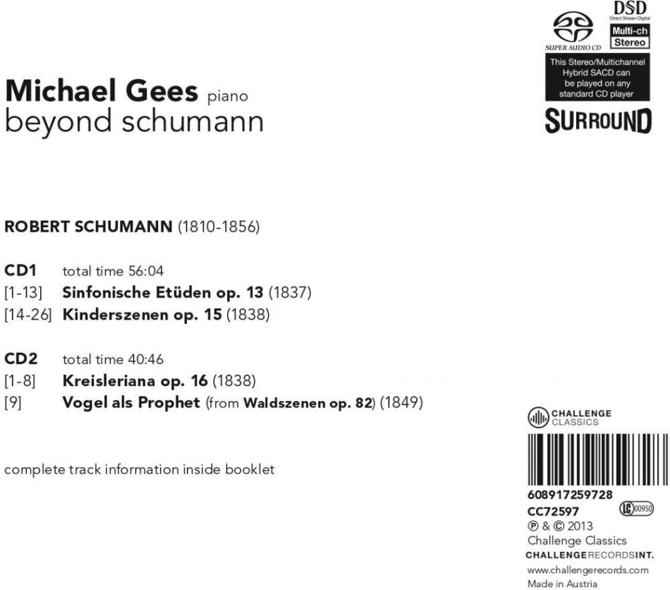 Michael Gees & Robert Schumann (1810-1856) - Beyond Schumann 2 CDs