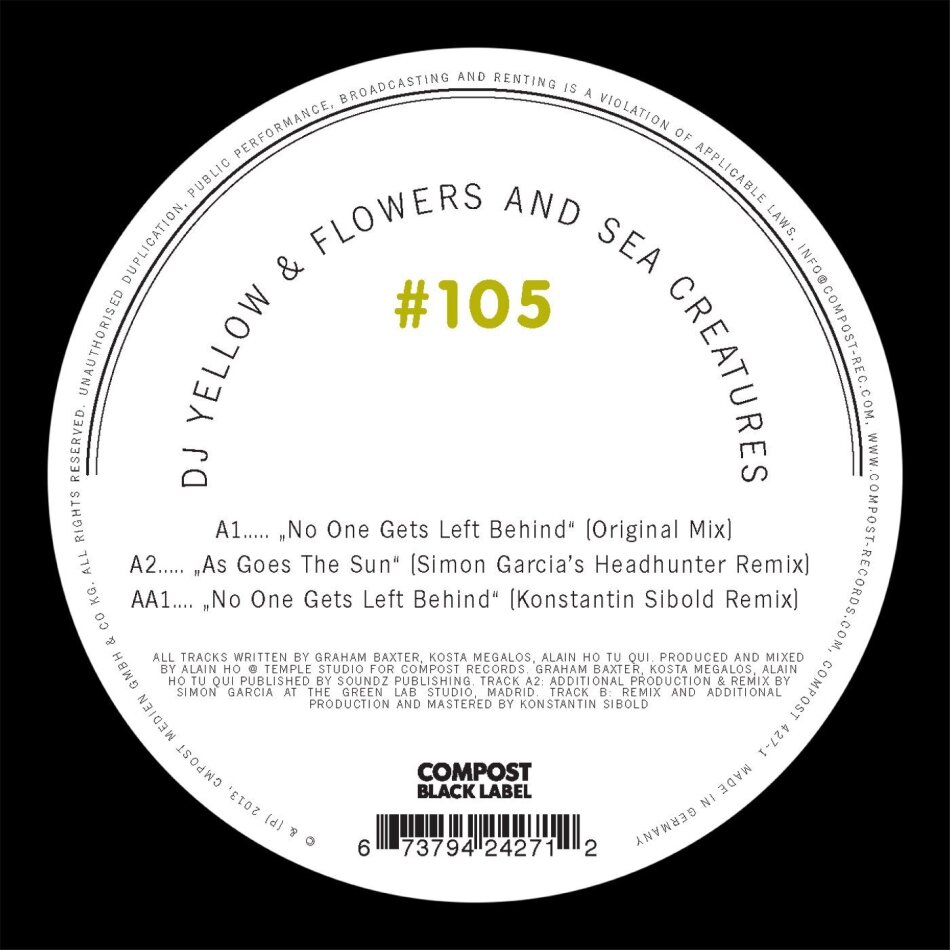 DJ Yellow & Flowers And Sea - Compost Black Label 120 12" Maxi