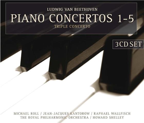 Ludwig van Beethoven (1770-1827), Howard Shelley, Jean-Jacques Kantorow, Raphael Wallfisch, … - Piano Concertos 1-5, Triple Concerto 3 CDs