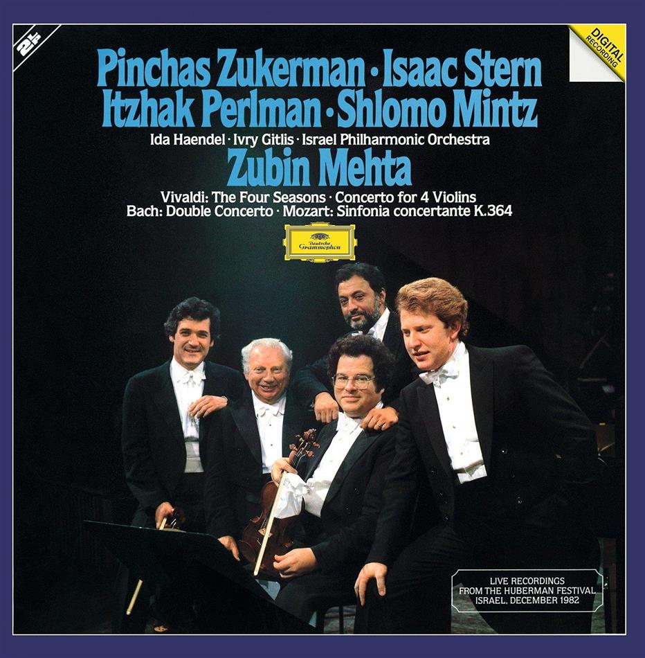 Antonio Vivaldi (1678-1741), Johann Sebastian Bach (1685-1750), Wolfgang Amadeus Mozart (1756-1791), Zubin Mehta, … - Vivaldi: Four Seasons , Concerto For 4 Violins, Bach: Double Concerto, Mozart: Sinfonia Concertante 2 LPs + Digital Copy