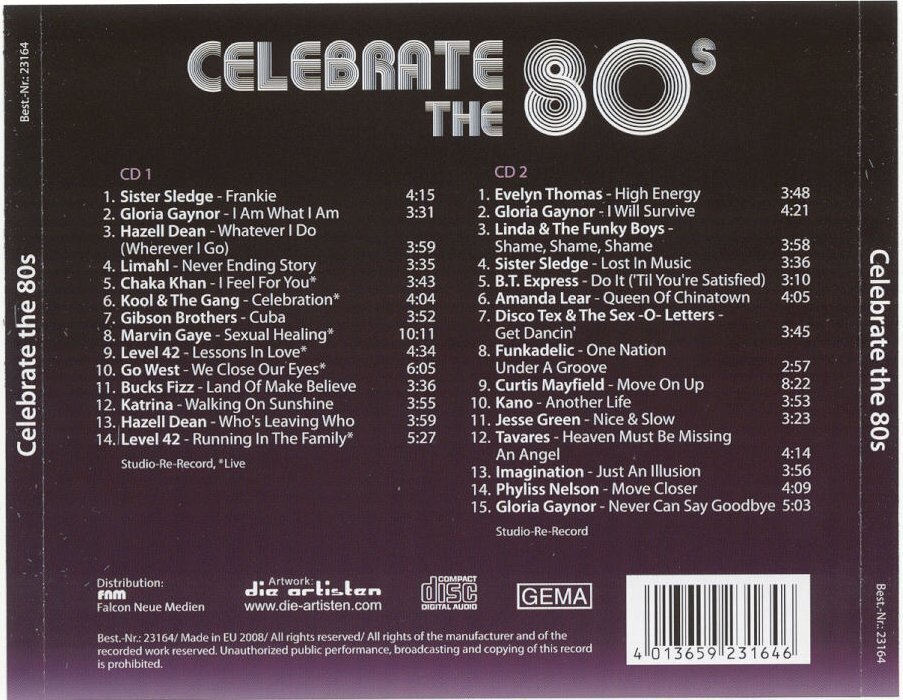 Celebrate The 80's 2 CDs