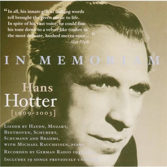Hans Hotter - In Memoriam A Selection Of Lie 2 CDs