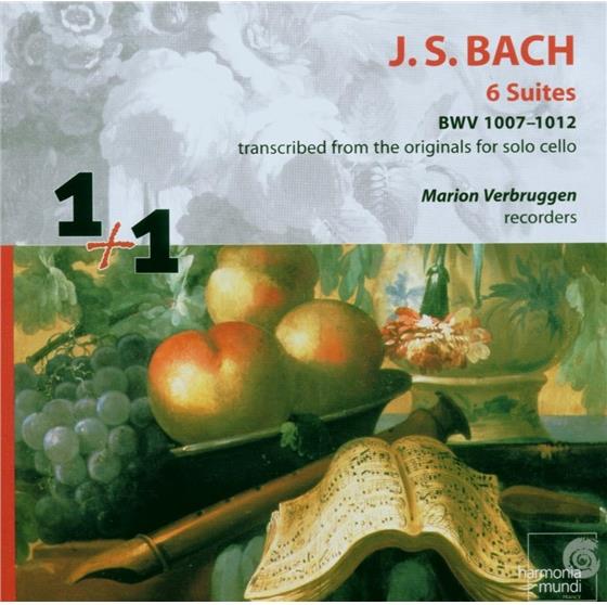 Marion Verbruggen & Johann Sebastian Bach (1685-1750) - 6 Cellosuiten Arr. F. Blockflöte 2 CDs