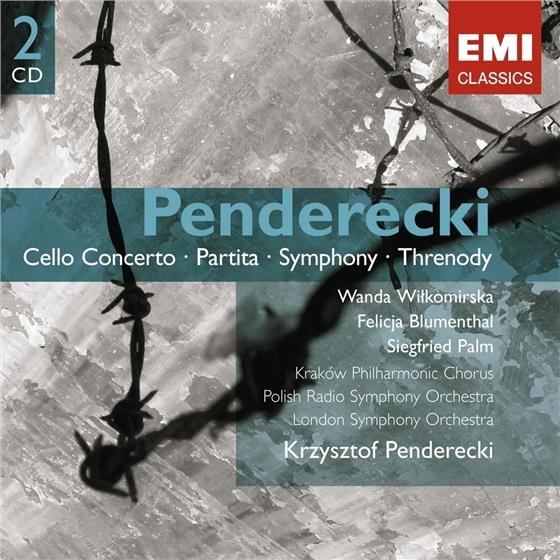 Wanda Wilkomirska, Felicja Blumenthal, Siegfried Palm, Krzysztof Penderecki (*1933), … - Cello Concerto, Partita, Symphony, Threnody 2 CDs