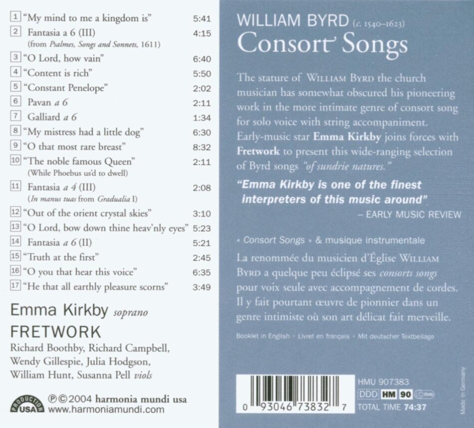 Kirkby/Fretwork & Byrd - Consort Songs & Mus Instrument