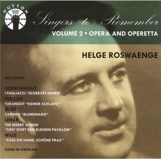 Helge Roswaenge & Various - Singers To Remember Vol 2