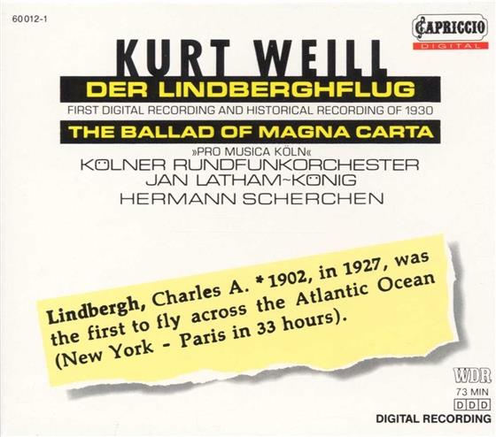 Jan Latham-König & Kurt Weill (1900-1950) - Lindberghflug/Magna Carta