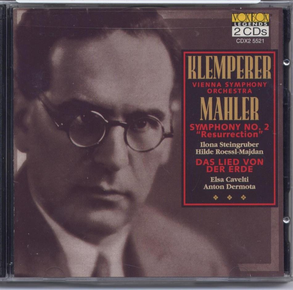 Klemperer Otto / Steingruber / Cavelti & Gustav Mahler (1860-1911) - Mahler - Symphony No. 2, Das L 2 CDs