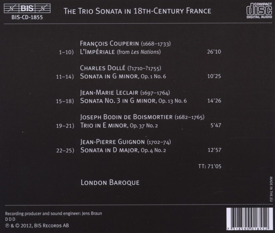 London Baroque & Couperin / Dolle / Leclair / Boixmortier - Trio Sonata In 18Th Century France