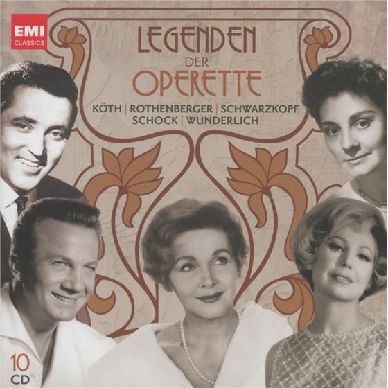 Rothenberger Anneliese /Wunderlich/Koeth & Strauss / Kalman / Lehar / + - Legenden Der Operette 10 CDs