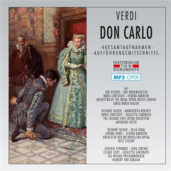 Antonino Votto, Giuseppe Verdi (1813-1901), Herbert von Karajan & Carlo Maria Giulini - Don Carlo - 4 Gesamtaufnahmen - Mp3 2 CDs