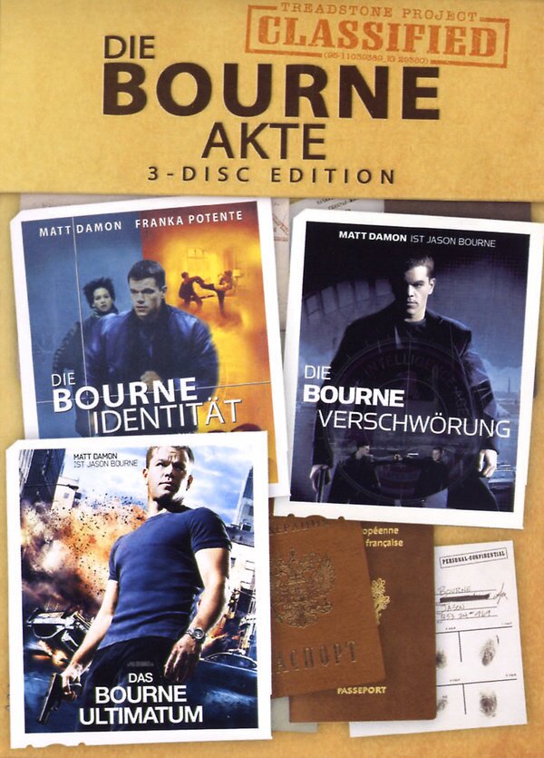 Die Bourne Akte - The Bourne Files - Bourne 1-3 3 DVDs