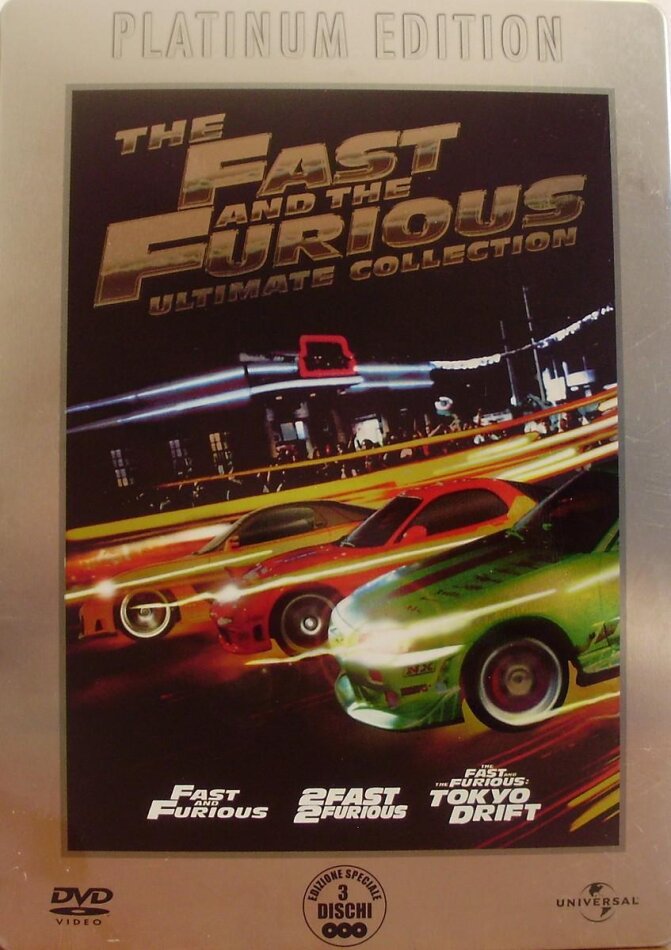 The Fast and The Furious 1-3 Platinum Edition, Steelbook, 3 DVD