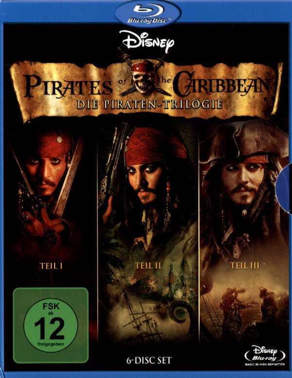 Pirates of the Caribbean - Fluch der Karibik - Teil 1 - 3 6 Blu-rays