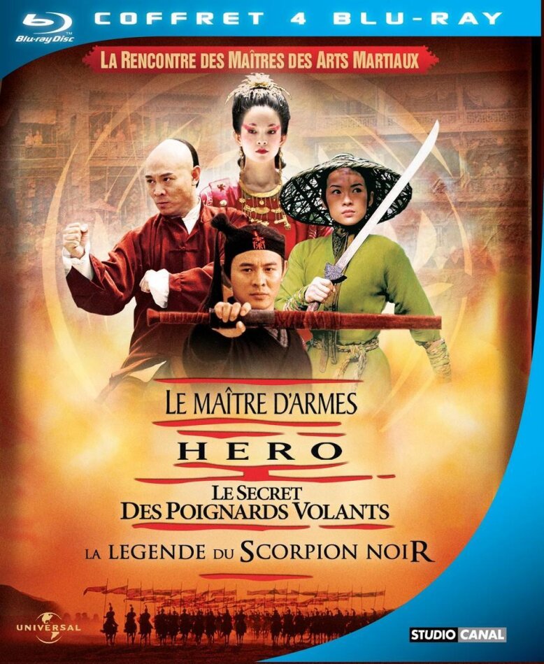 Le maître d'armes / Hero / Le secret des poignards volants / La légende scorpion noir - Coffret Asiatique 4 Blu-rays