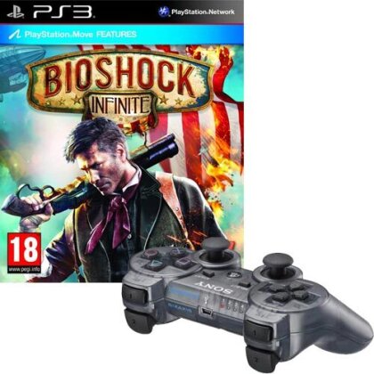 PS3 Controller grau metallic + Bioshock Infinite