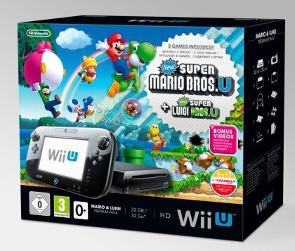 WiiU Konsole black Premium & Mario + Luigi